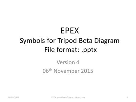 EPEX Symbols for Tripod Beta Diagram File format:.pptx Version 4 06 th November 2015 08/05/2015EPEX, www.learnfromaccidents.com1.