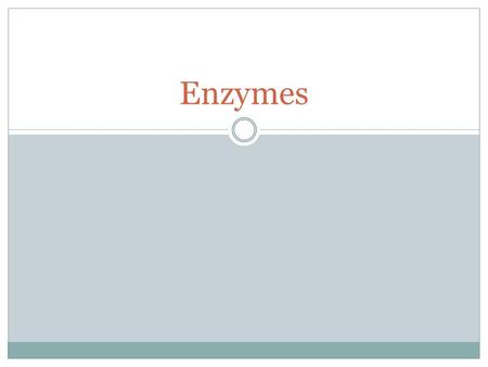 Enzymes. The body is always looking for ways to save energy! This is where enzymes come into play! Help the body do this!