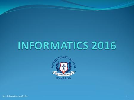 Yr12 Informatics 2016 v6.1 1. Course Overview Unit 3 – 2 Areas of Study and 2 Outcomes AOS 1 Organisations and Data Management AOS 2 Data Analytics Unit.