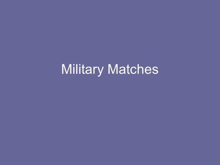 Military Matches. Military Advantages Americans Outstanding leadership of G.W. Fighting on home land Fighting for cause they believed in Had help of patriot.