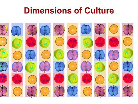 Dimensions of Culture.