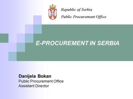 E-PROCUREMENT IN SERBIA