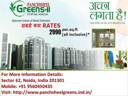  Panchsheel Green is one of the most prestigious real estate group that provide quality construction, safety of investment and commitment.  The Project.