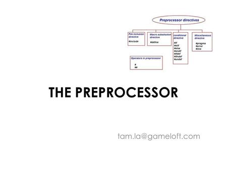 THE PREPROCESSOR tam.la@gameloft.com.