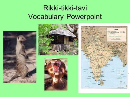 Rikki-tikki-tavi Vocabulary Powerpoint. Rudyard Kipling Rudyard Kipling, the author of this story, was born in India in 1865 to British parents, but he.