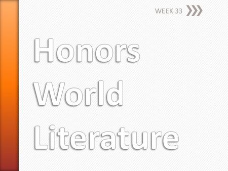 WEEK 33. » Clear your desk of everything. You will have 9 minutes to complete your English EPAS.