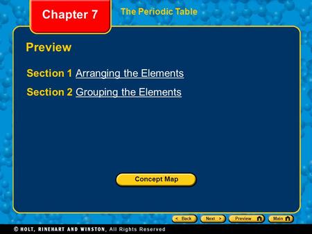 Chapter 7 Preview Section 1 Arranging the Elements