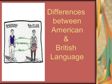 Differences between American & British Language. Prepared by: Supervised by: Dr. Enaam Briman 1-Bayan-Al- Bather 2- Sara Al – Rasheed 3-Nada Ol- Ojayan.