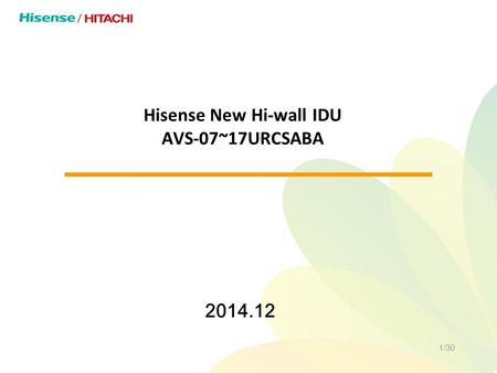 Hisense New Hi-wall IDU AVS-07~17URCSABA 2014.12 1/30.