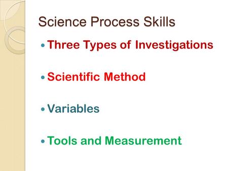 Science Process Skills