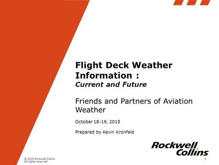 Flight Deck Weather Information :