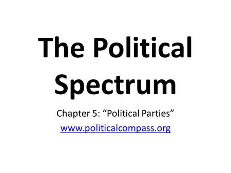 The Political Spectrum Chapter 5: “Political Parties” www.politicalcompass.org.