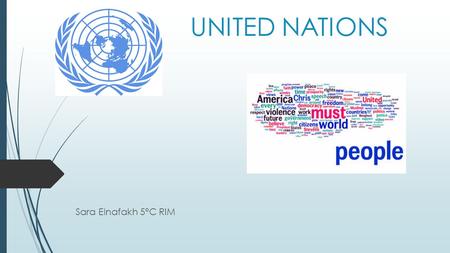 UNITED NATIONS Sara Elnafakh 5°C RIM. INDEX:  United Nations United Nations  Main organs Main organs  Issues Issues  General Secretary General Secretary.