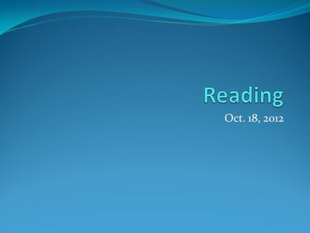 Oct. 18, 2012. F.O.A. (Bellwork) Turn in your Treasure of Lemon Brown assignment Tell me how your point of view can change over time. Give me one paragraph.