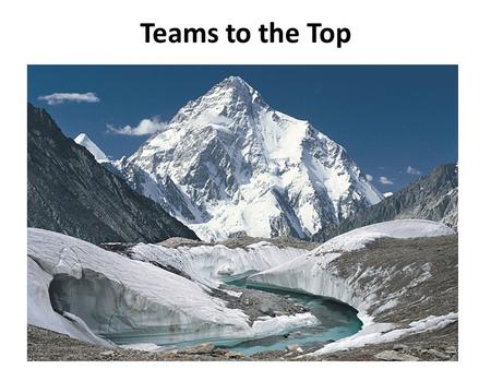 Teams to the Top. Inspire the goal Align the environment Build the team Progress up Overcome obstacles Achieve success Inspire new goals Celebrate & Disseminate.