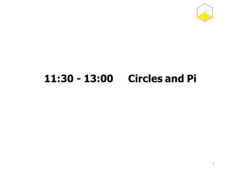 11:30 - 13:00 Circles and Pi 1 What is a circle? Help pupils articulate it:  Draw what they describe  Encourage pupils to improve description if stuck,