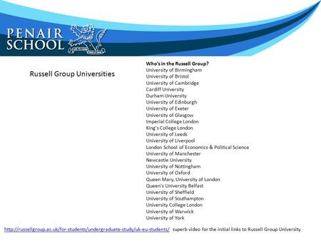 Russell Group Universities