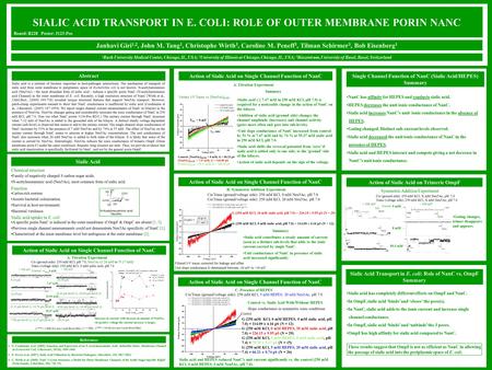 Janhavi Giri 1,2, John M. Tang 1, Christophe Wirth 3, Caroline M. Peneff 3, Tilman Schirmer 3, Bob Eisenberg 1 1 Rush University Medical Center, Chicago,