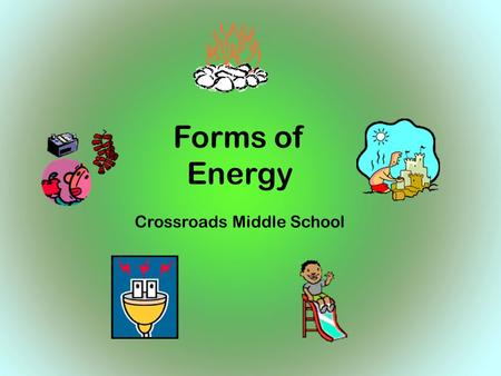 SC Standard 6-5.1 Forms of Energy Crossroads Middle School.