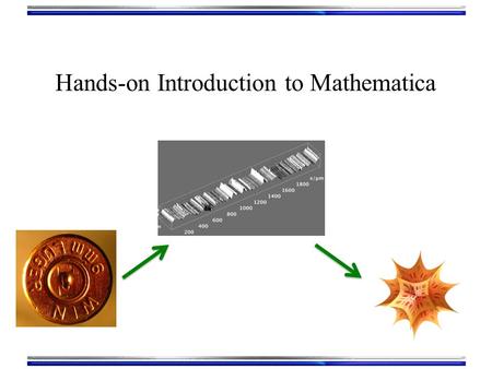 Hands-on Introduction to Mathematica. Primarily a computer program to do symbolic algebra and calculus Does Plotting, Numerical and Web stuff too. Very.