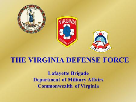 THE VIRGINIA DEFENSE FORCE