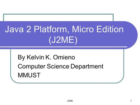 Java 2 Platform, Micro Edition (J2ME)