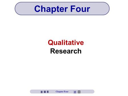 Qualitative Research Chapter Four. Chapter Four Objectives Define qualitative research Explore the popularity of qualitative research Understand the limitations.