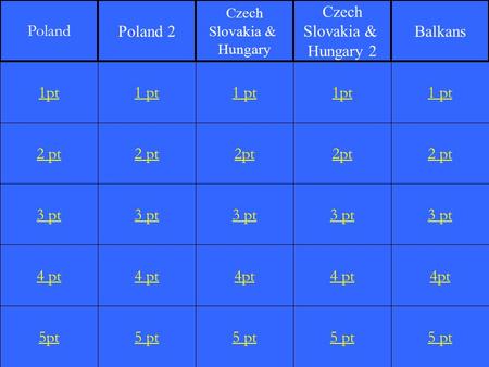 2 pt 3 pt 4 pt 5pt 1 pt 2 pt 3 pt 4 pt 5 pt 1 pt 2pt 3 pt 4pt 5 pt 1pt 2pt 3 pt 4 pt 5 pt 1 pt 2 pt 3 pt 4pt 5 pt 1pt Poland Poland 2 Czech Slovakia &