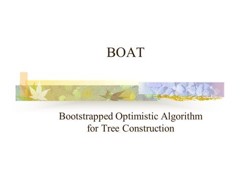 Bootstrapped Optimistic Algorithm for Tree Construction