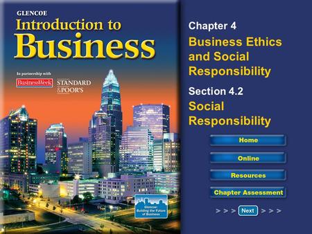 The Main Idea Social responsibility is the duty to do what is best for the good of society. Producing goods and services that are beneficial to society.