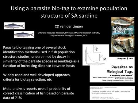 Using a parasite bio-tag to examine population structure of SA sardine