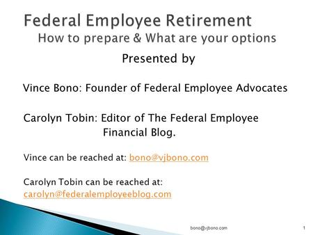 Federal Employee Retirement How to prepare & What are your options