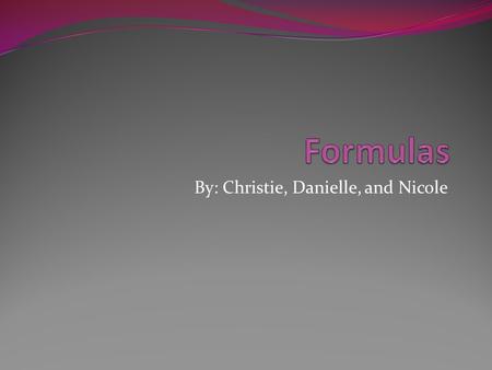 By: Christie, Danielle, and Nicole. Solves for Final Velocity Variables needed Initial Velocity Acceleration Change in time Displacement is not needed.