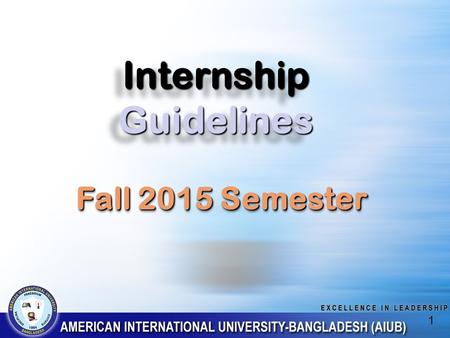 InternshipGuidelinesInternshipGuidelines 1 Fall 2015 Semester.