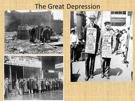 The Great Depression. Causes: Economy is out of balance Americans are increasingly in debt Speculation Overproduction Tight-money supply to control credit.