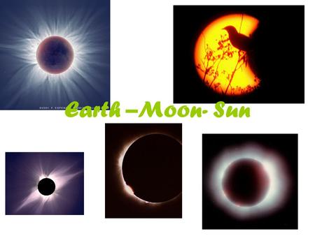 Earth –Moon- Sun. What does Eclipse mean? There are times when the earth, moon, and sun line up Eclipses- when an object passes in front of another object.