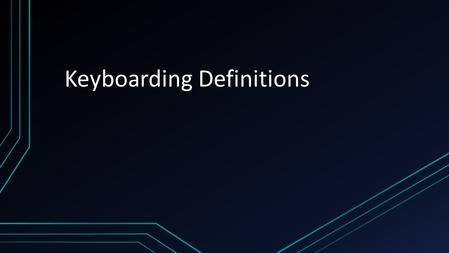 Keyboarding Definitions. CD-Rom A CD-Rom is a compact disc used as a read- only memory device for a computer system. Read-only means you cannot make any.