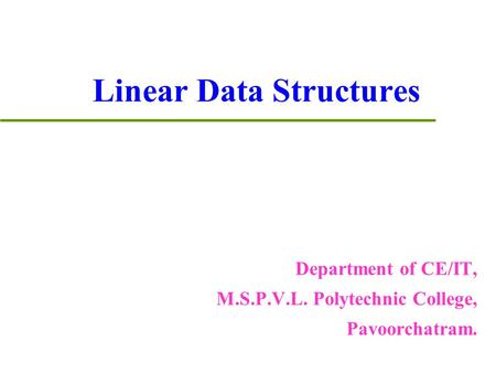 Linear Data Structures