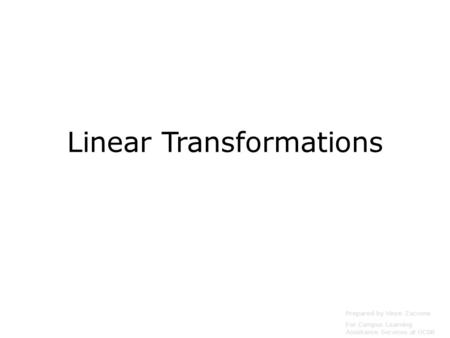 Linear Transformations