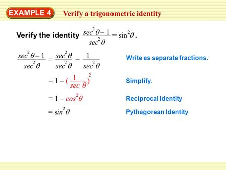 Verify a trigonometric identity