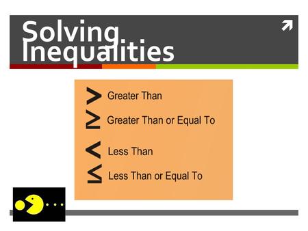 Solving Inequalities.