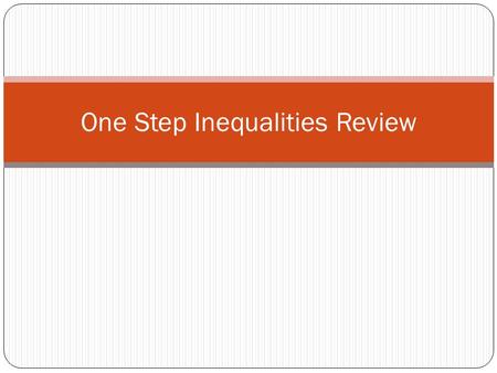 One Step Inequalities Review. Adding Negative Numbers: Same signs add and keep the sign Different signs subtract and keep the sign of the larger Subtracting.