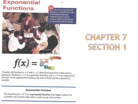 Graph exponential growth functions. Note: (0,1)