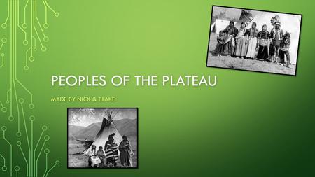 PEOPLES OF THE PLATEAU MADE BY NICK & BLAKE. SUBSISTENCE They mainly ate berries, roots, bulbs, salmon, deer, caribou and other small animals. They got.