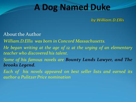 A Dog Named Duke by William.D.Ellis