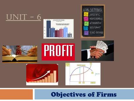 Unit - 6 Objectives of Firms.