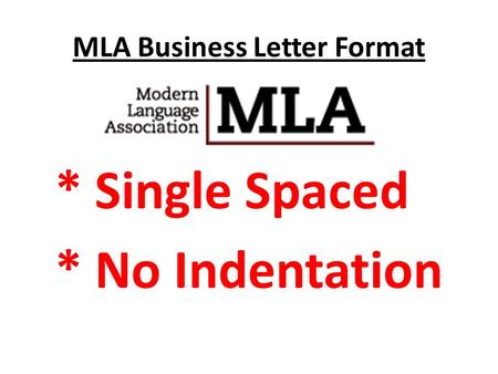 MLA Business Letter Format