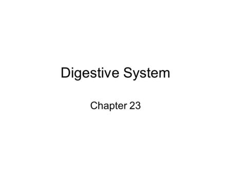 Digestive System Chapter 23. From the Mouth to the Pharynx From the mouth, the laryngopharynx allow passage of: –Food and fluids to the esophagus –Air.