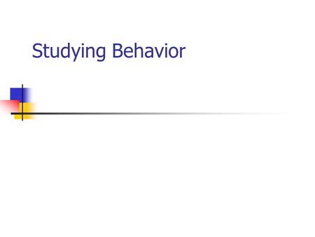 Studying Behavior Variable Any event, situation, behavior, or individual characteristic that varies - that is, has at least two values.