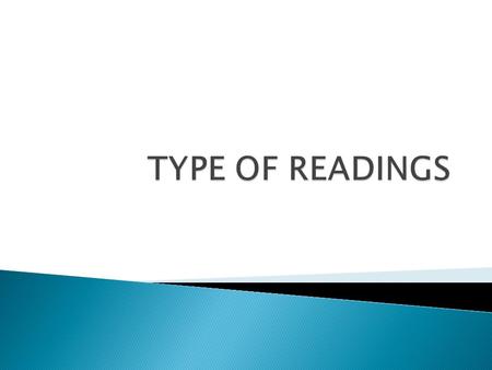 TYPE OF READINGS.